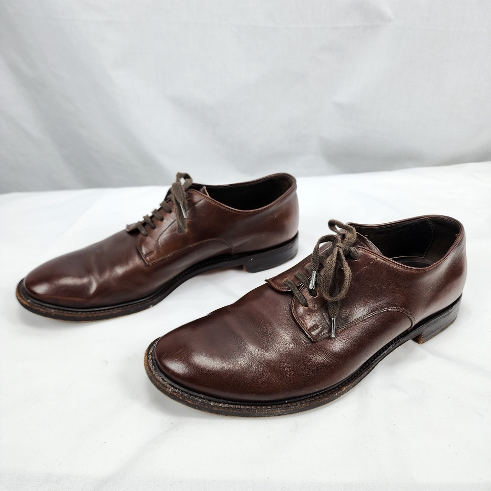 Prada Men’s Lace Up Brown Leather Oxford Dress Shoes Prada Size 9.5 US 10.5 - Picture 2 of 9